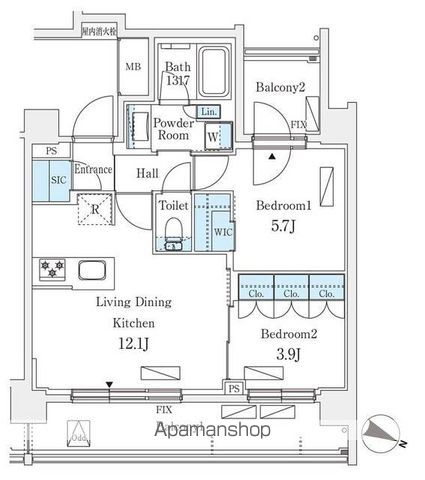 シーズンフラッツ町屋の間取り写真