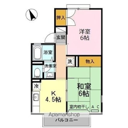 カーサカルム[2K/40.15m2]の間取図