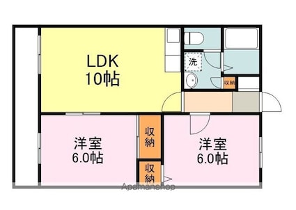 Ｎ・Ｙ・Ｓマンション[2LDK/51.04m2]の間取図
