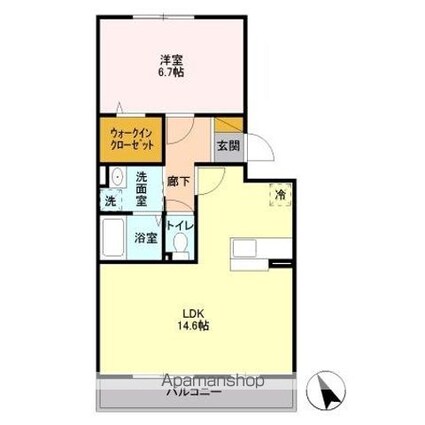 コーポスカイＦ[1LDK/48.89m2]の間取図