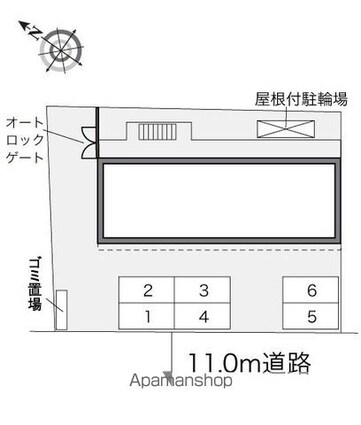 レオパレス中央Ⅱ[1K/19.87m2]の配置図