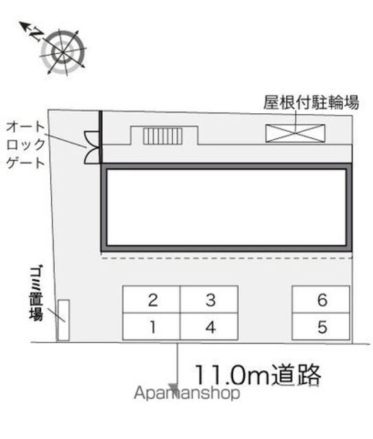 レオパレス中央Ⅱ[1K/19.87m2]の配置図
