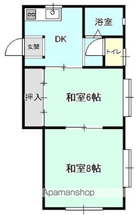 第２パストラルハイツ[2K/38.09m2]の間取図