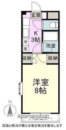 コーポホワイトヴィラ[1K/25.32m2]の間取図