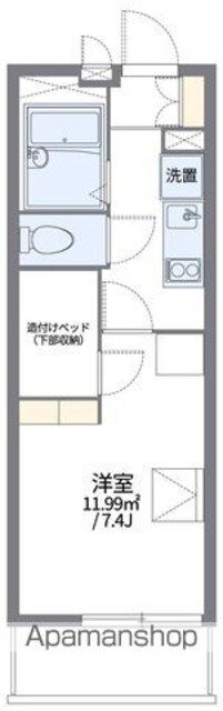 レオパレス石神井公園[1K/20.81m2]の間取図