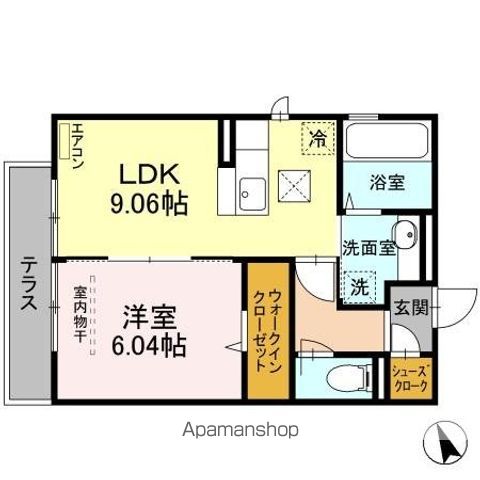 【千葉市若葉区若松町のアパートの間取り】