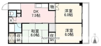 岩藤マンション[3DK/54.15m2]の間取図