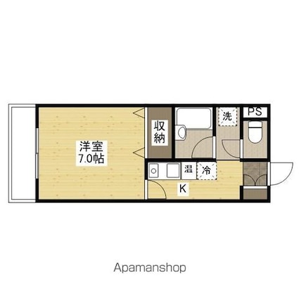 エメローズ御幸[1K/23.87m2]の間取図