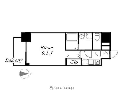 プレサンス錦通　ＴＨＥ　葵[1K/27.72m2]の間取図