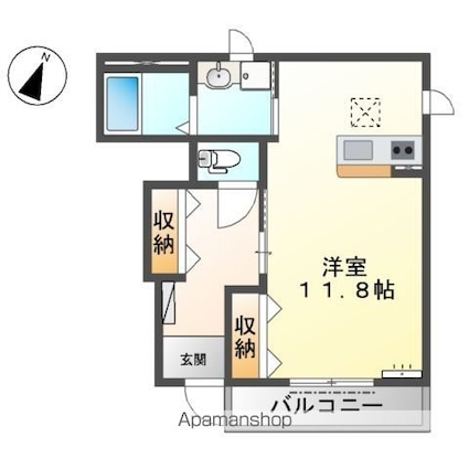 カトルカール[1R/35.82m2]の間取図