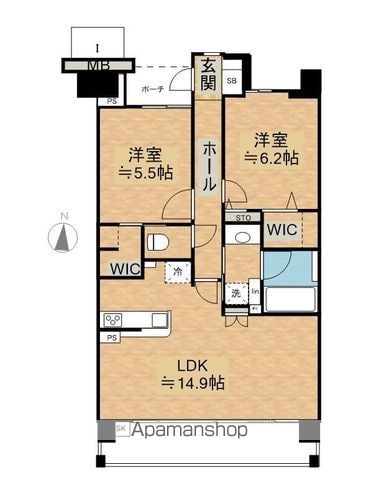 ポレスター野田屋町弐番館の間取り写真