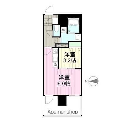 サンライズ本町[1LDK/33.74m2]の間取図