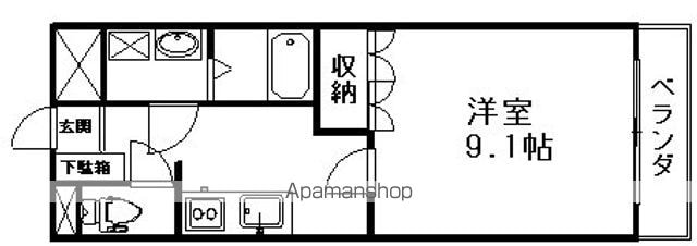 オーベルジュオオミ[1K/29.75m2]の間取図