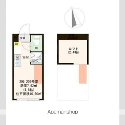 ハーモニーテラス高円寺南Ⅴ[1R/10.56m2]の間取図