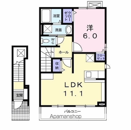 フェアー　インプレス[1LDK/46.09m2]の間取図