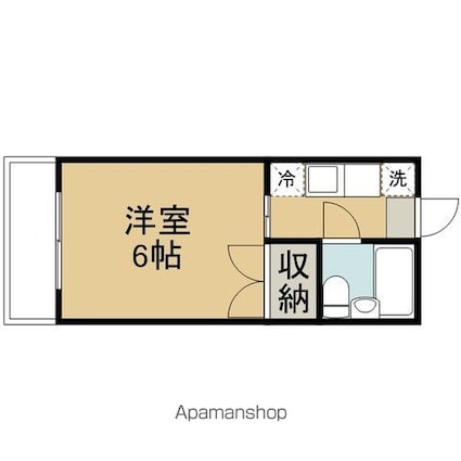 アルプスハイツ[1K/18.97m2]の間取図