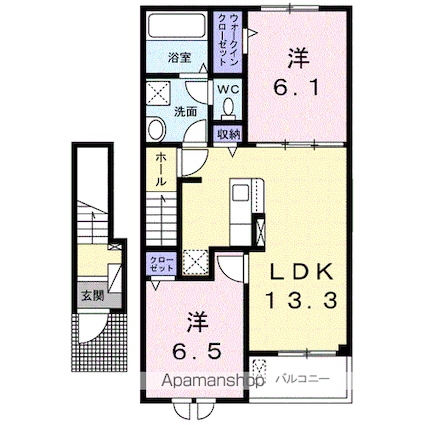 プレッソ[2LDK/59.58m2]の間取図