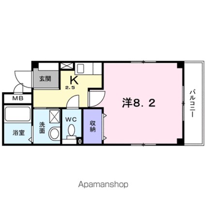 ロジュマン・グラース[1K/28.01m2]の間取図
