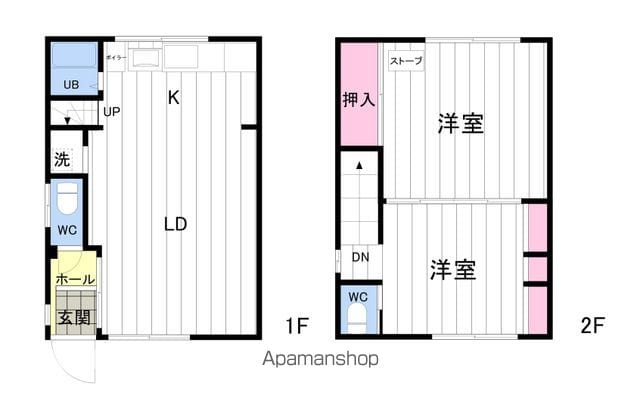 札幌市東豊線 東区役所前駅 徒歩10分 2階建 築53年の間取り写真