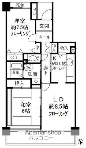 コーポレート小金井梶野通り３号棟の間取り