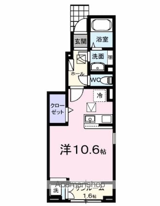 山王林ヒルズ[1R/32.23m2]の間取図