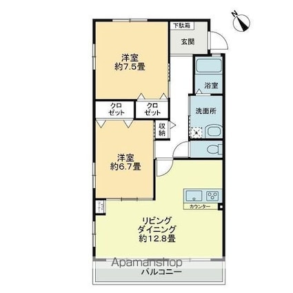 フォブール司Ⅱ[2LDK/68.49m2]の間取図