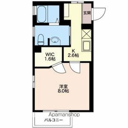 南長野シャーメゾン[1K/30.4m2]の間取図