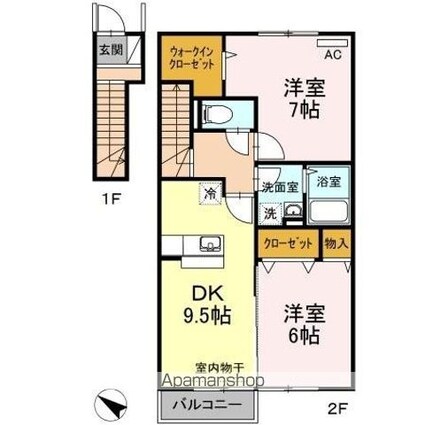 ヴィラージュ　Ｃ棟[2DK/59.3m2]の間取図