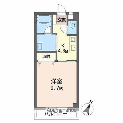 レーベンスクエア[1K/36.5m2]の間取図