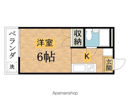 サンアベニュー二葉[1R/17.39m2]の間取図