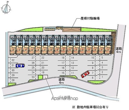 レオパレスエスポワール財部[1K/23.61m2]の配置図