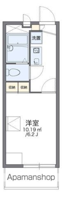 レオパレスＪＰⅡ[1K/19.87m2]の間取図