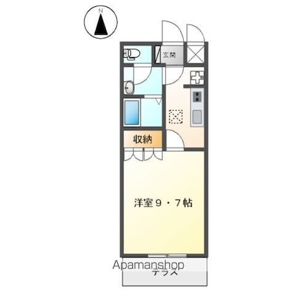 フラワーハイツ龍ヶ崎[1K/29.75m2]の間取図