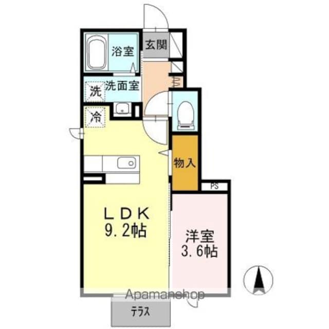 ファイン西大野[1LDK/32.77m2]の間取図
