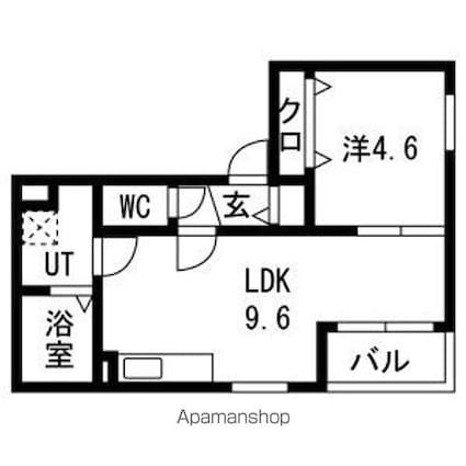 メルヴェイユ大日[1LDK/34.1m2]の間取図