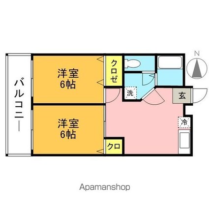 三愛室見駅前マンション[2DK/40.5m2]の間取図