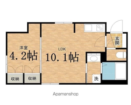 ルメルシェ[1LDK/35.5m2]の間取図