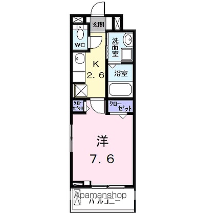 セレーノ　カーサ[1K/27.02m2]の間取図