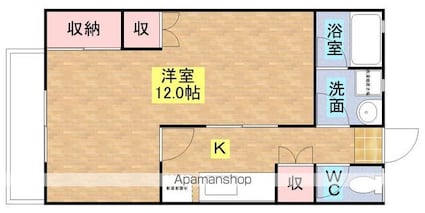 ミールハイツＢ[1K/37.26m2]の間取図