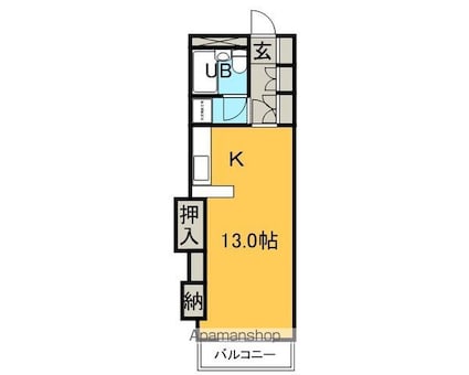 元台コーポ[1R/30.38m2]の間取図