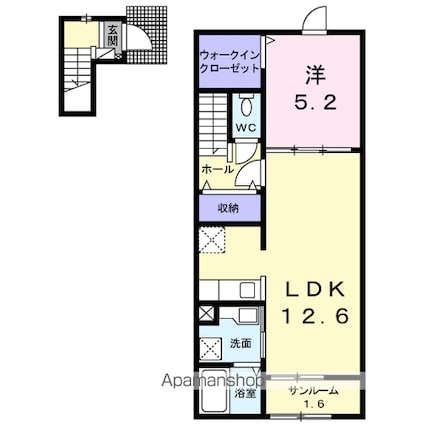 ル・ボナール　Ⅱ　Ｂ[1LDK/50.42m2]の間取図