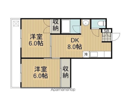 ニュー天沼マンション[2DK/41.32m2]の間取図