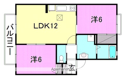 セジュール姫原[2LDK/53.65m2]の間取図