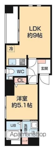 Ｌ．ＣＡＳＡ住吉[1LDK/35.26m2]の間取図