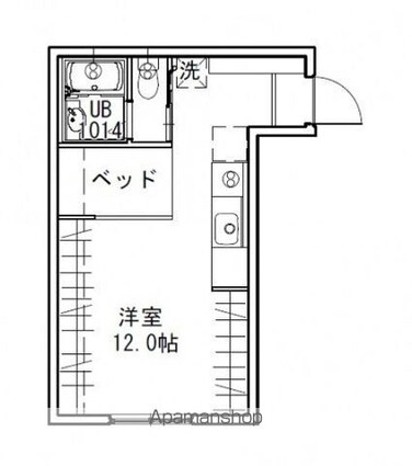 ハイドランジア草津[1R/24.01m2]の間取図