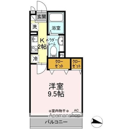 ＧＲＡＮＤＥ[1K/28.92m2]の間取図