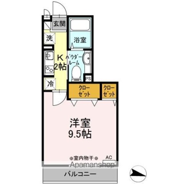 ＧＲＡＮＤＥ[1K/28.92m2]の間取図