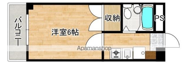 広島県広島市中区舟入幸町[1K/17.28m2]の間取図
