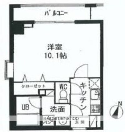 ユーキメゾン一番町[1K/30.38m2]の間取図