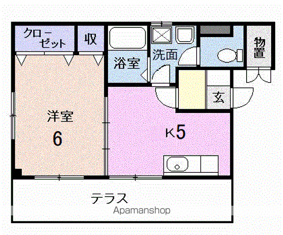 羽島郡岐南町上印食のアパートの間取り